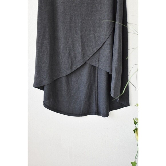 Prana Midi Skirt Woman's S Gray Jersey knit Hi-Low Wrap asymmetrical Utility - Picture 3 of 8